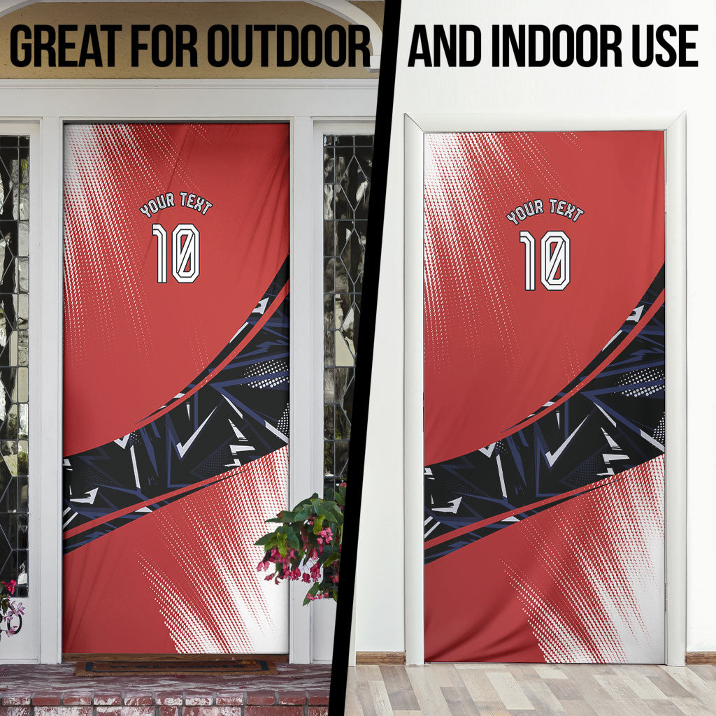 Personalized Panama Football Door Cover Los Canaleros Harpy Eagle Mascot - National Flag Colors