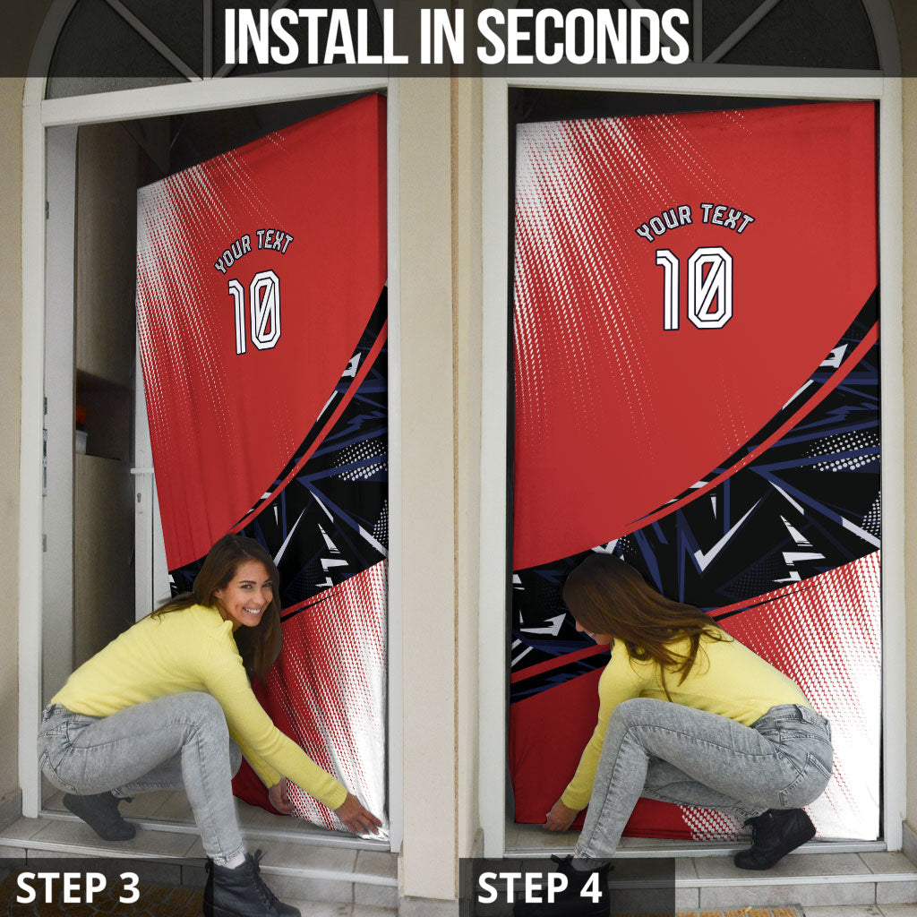 Personalized Panama Football Door Cover Los Canaleros Harpy Eagle Mascot - National Flag Colors