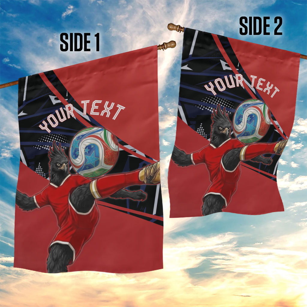 Personalized Panama Football Garden Flag Los Canaleros Harpy Eagle Mascot - National Flag Colors