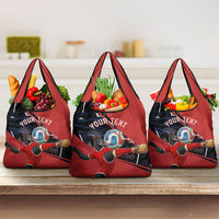 Personalized Panama Football Grocery Bag Los Canaleros Harpy Eagle Mascot - National Flag Colors