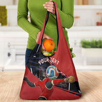 Personalized Panama Football Grocery Bag Los Canaleros Harpy Eagle Mascot - National Flag Colors