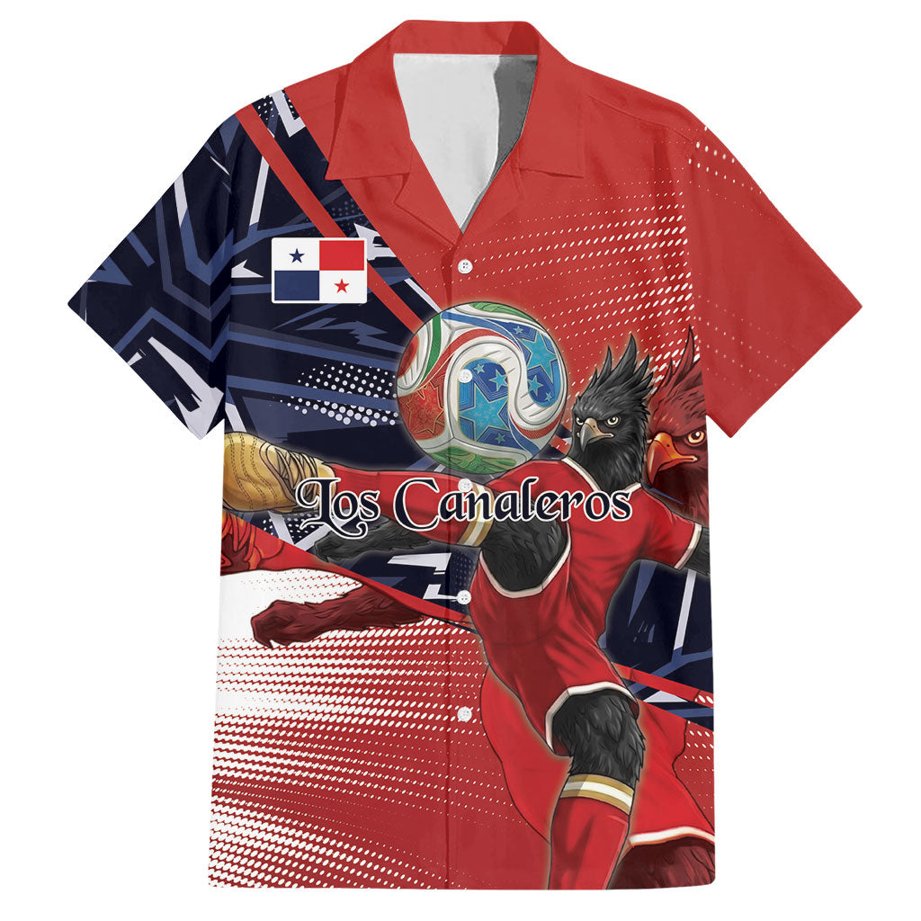 Personalized Panama Football Hawaiian Shirt Los Canaleros Harpy Eagle Mascot - National Flag Colors
