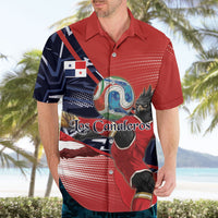 Personalized Panama Football Hawaiian Shirt Los Canaleros Harpy Eagle Mascot - National Flag Colors