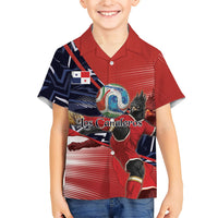 Personalized Panama Football Hawaiian Shirt Los Canaleros Harpy Eagle Mascot - National Flag Colors