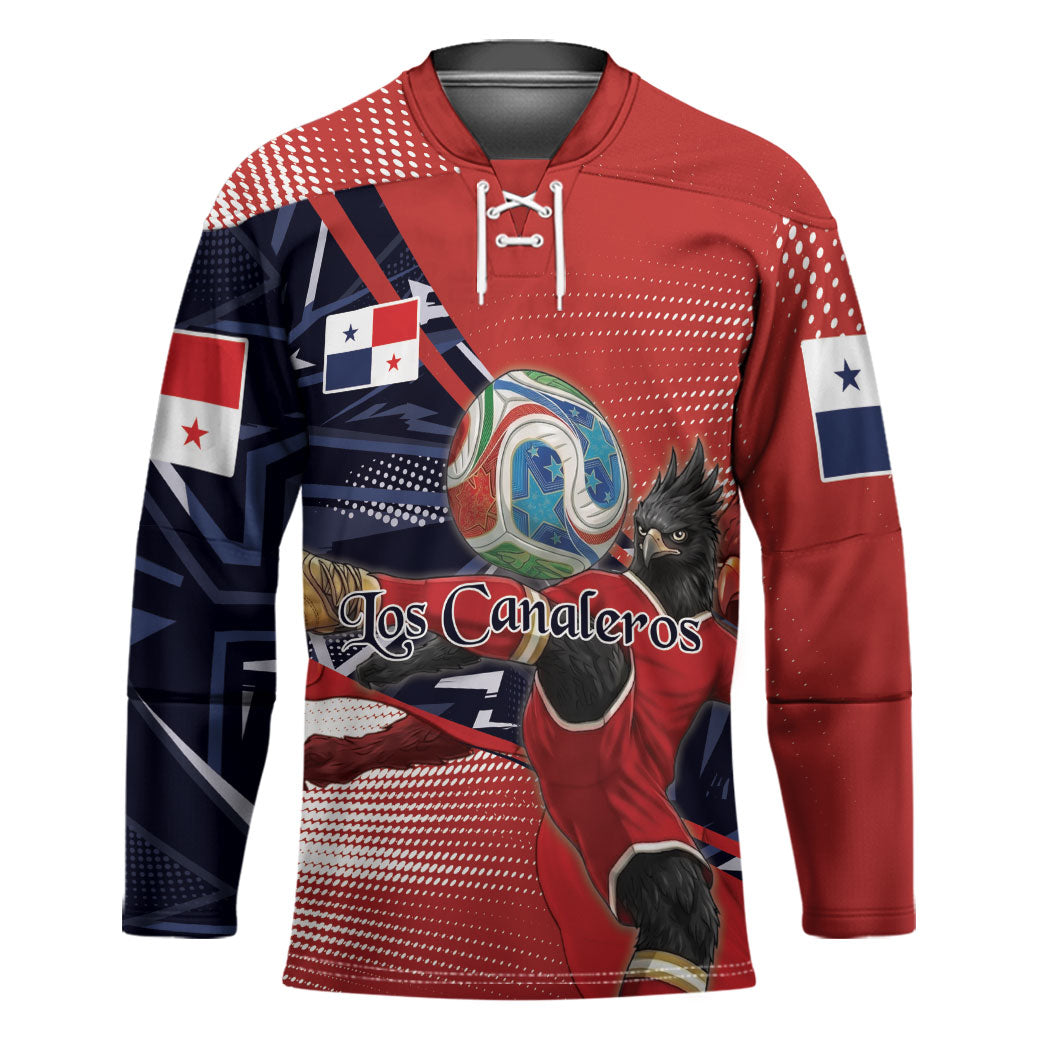 Personalized Panama Football Hockey Jersey Los Canaleros Harpy Eagle Mascot - National Flag Colors