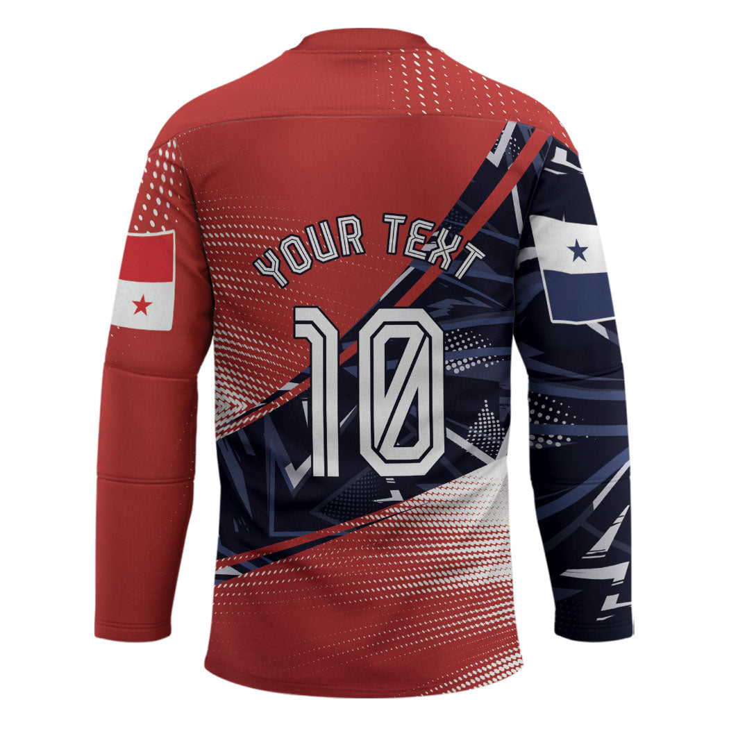 Personalized Panama Football Hockey Jersey Los Canaleros Harpy Eagle Mascot - National Flag Colors