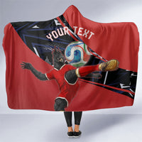 Personalized Panama Football Hooded Blanket Los Canaleros Harpy Eagle Mascot - National Flag Colors