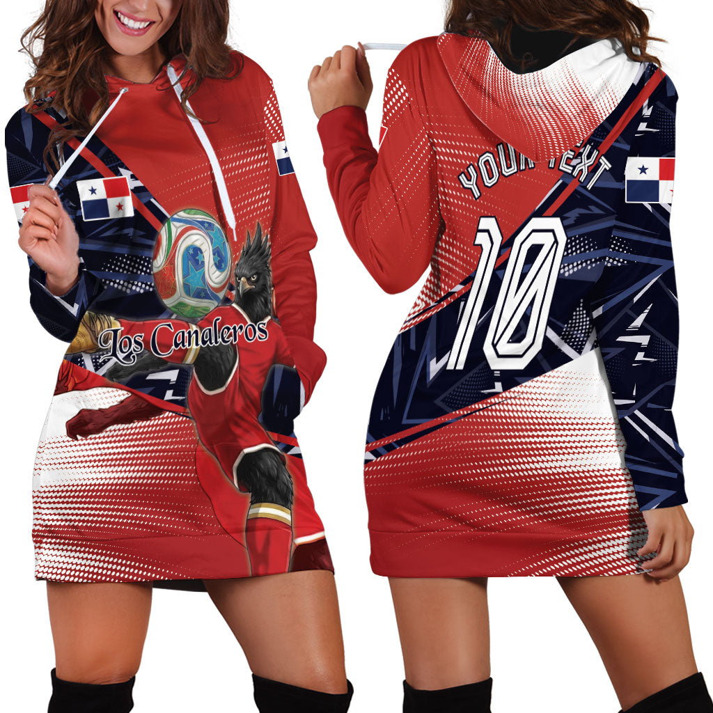 Personalized Panama Football Hoodie Dress Los Canaleros Harpy Eagle Mascot - National Flag Colors
