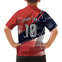 Personalized Panama Football Kid Hawaiian Shirt Los Canaleros Harpy Eagle Mascot - National Flag Colors