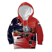 Personalized Panama Football Kid Hoodie Los Canaleros Harpy Eagle Mascot - National Flag Colors