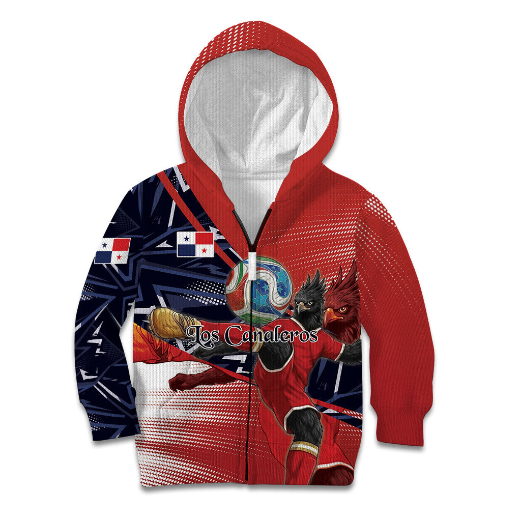 Personalized Panama Football Kid Hoodie Los Canaleros Harpy Eagle Mascot - National Flag Colors