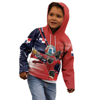 Personalized Panama Football Kid Hoodie Los Canaleros Harpy Eagle Mascot - National Flag Colors