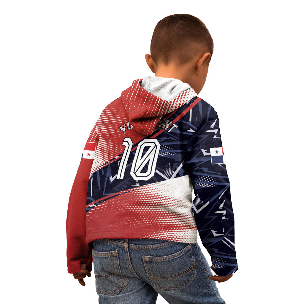 Personalized Panama Football Kid Hoodie Los Canaleros Harpy Eagle Mascot - National Flag Colors