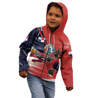 Personalized Panama Football Kid Hoodie Los Canaleros Harpy Eagle Mascot - National Flag Colors
