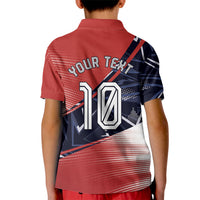 Personalized Panama Football Kid Polo Shirt Los Canaleros Harpy Eagle Mascot - National Flag Colors