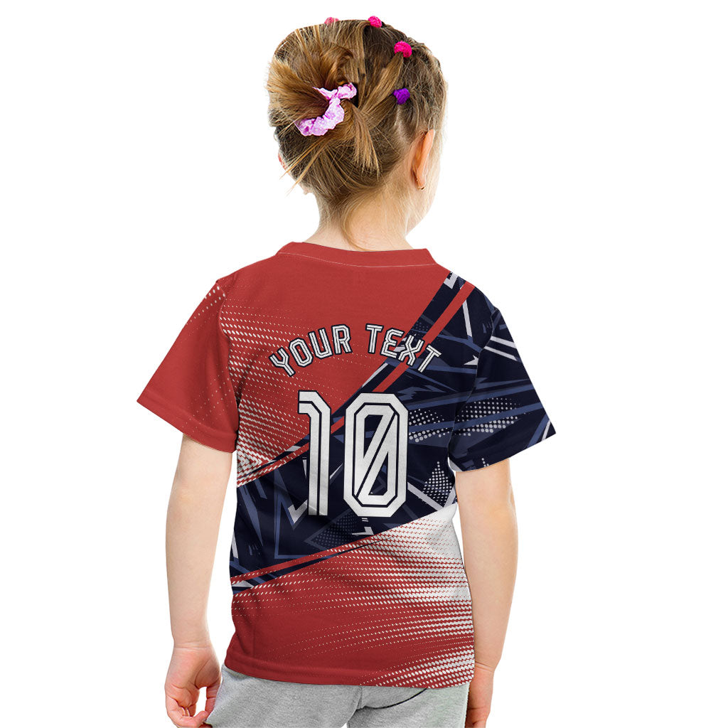 Personalized Panama Football Kid T Shirt Los Canaleros Harpy Eagle Mascot - National Flag Colors