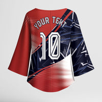 Personalized Panama Football Kimono Sleeve Blouse Los Canaleros Harpy Eagle Mascot - National Flag Colors