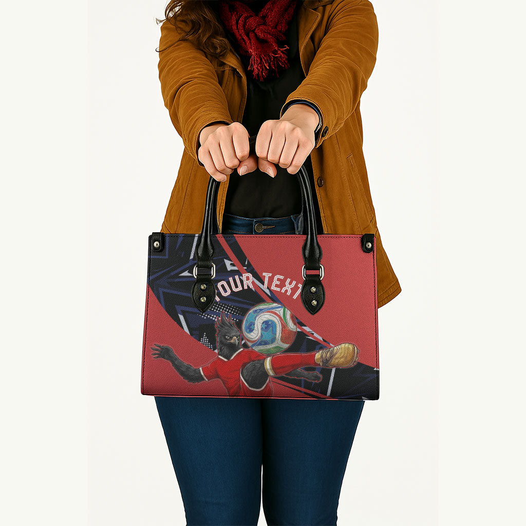 Personalized Panama Football Leather Bag Los Canaleros Harpy Eagle Mascot - National Flag Colors