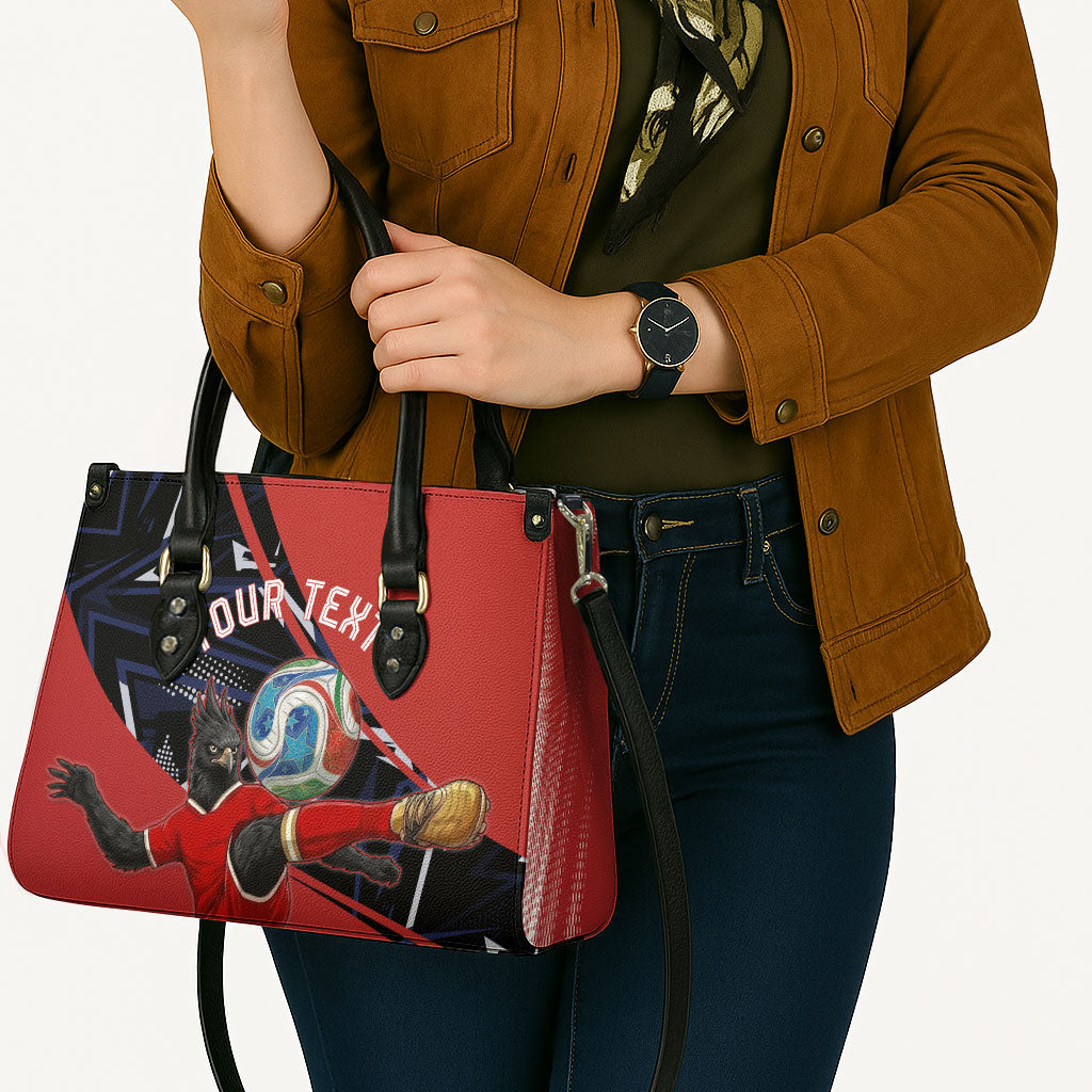 Personalized Panama Football Leather Bag Los Canaleros Harpy Eagle Mascot - National Flag Colors