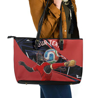Personalized Panama Football Leather Tote Bag Los Canaleros Harpy Eagle Mascot - National Flag Colors