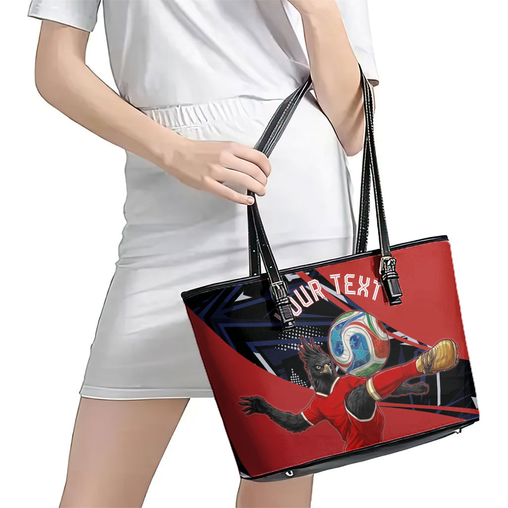 Personalized Panama Football Leather Tote Bag Los Canaleros Harpy Eagle Mascot - National Flag Colors
