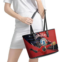 Personalized Panama Football Leather Tote Bag Los Canaleros Harpy Eagle Mascot - National Flag Colors