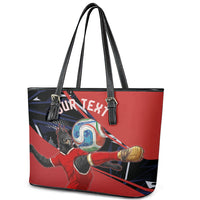 Personalized Panama Football Leather Tote Bag Los Canaleros Harpy Eagle Mascot - National Flag Colors