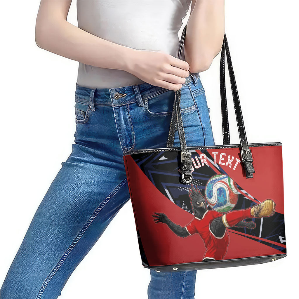 Personalized Panama Football Leather Tote Bag Los Canaleros Harpy Eagle Mascot - National Flag Colors