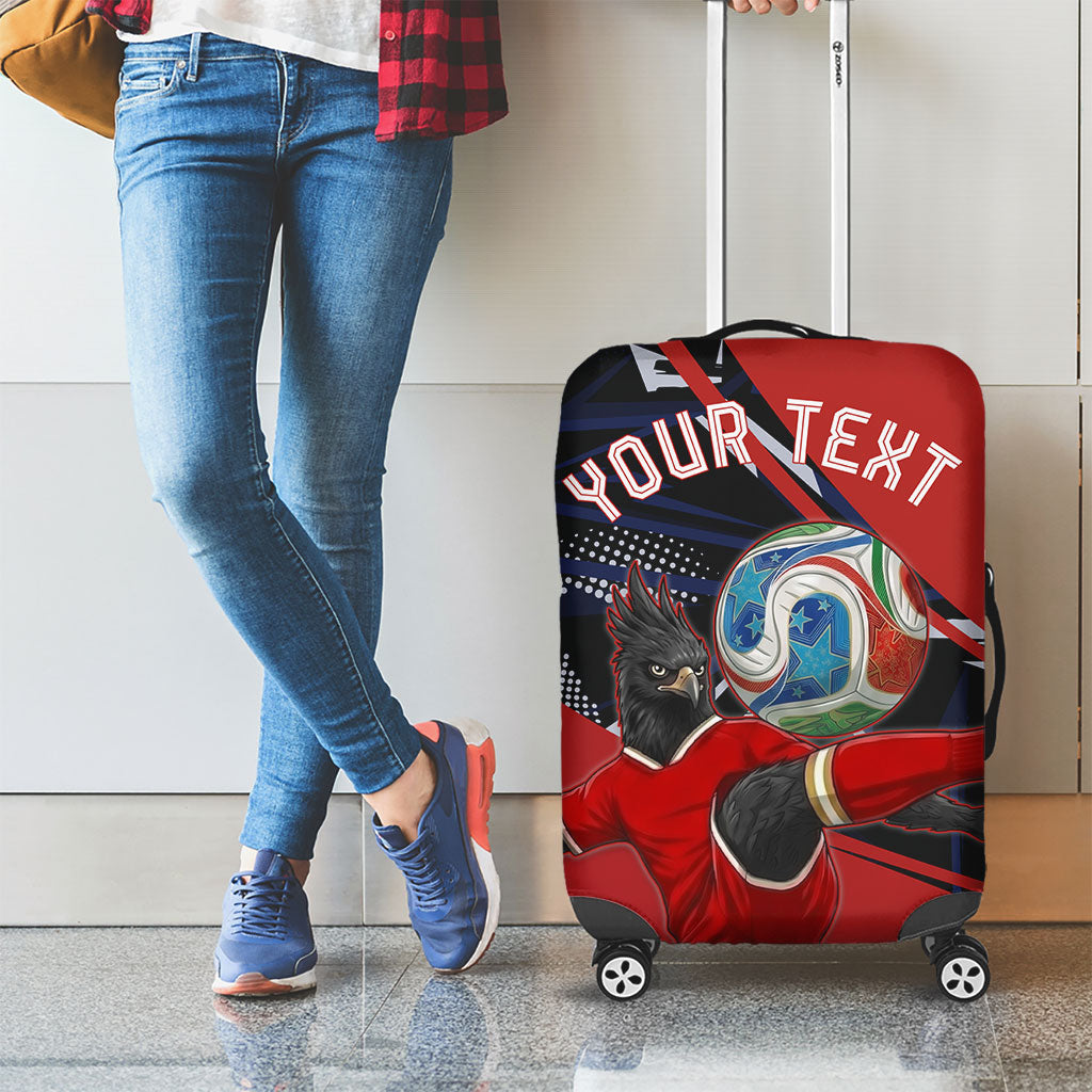 Personalized Panama Football Luggage Cover Los Canaleros Harpy Eagle Mascot - National Flag Colors