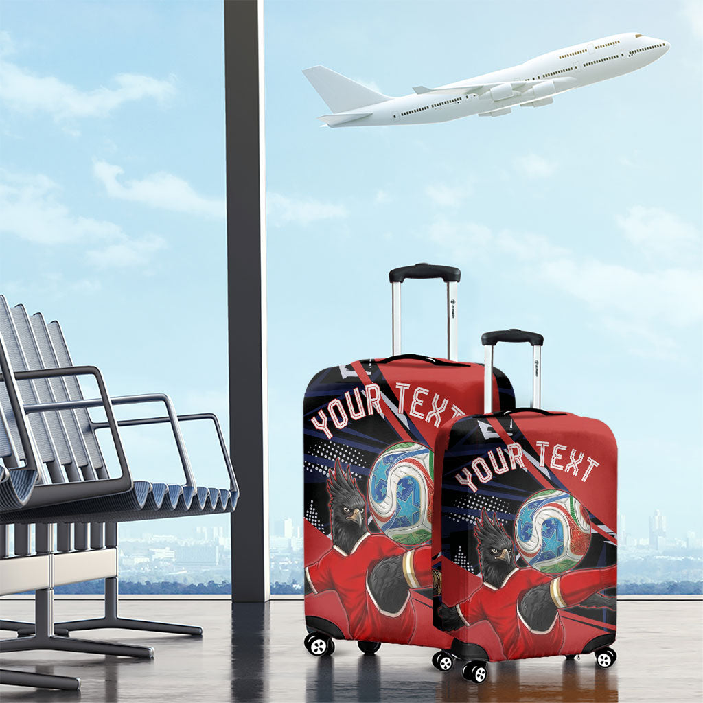 Personalized Panama Football Luggage Cover Los Canaleros Harpy Eagle Mascot - National Flag Colors