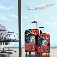Personalized Panama Football Luggage Cover Los Canaleros Harpy Eagle Mascot - National Flag Colors