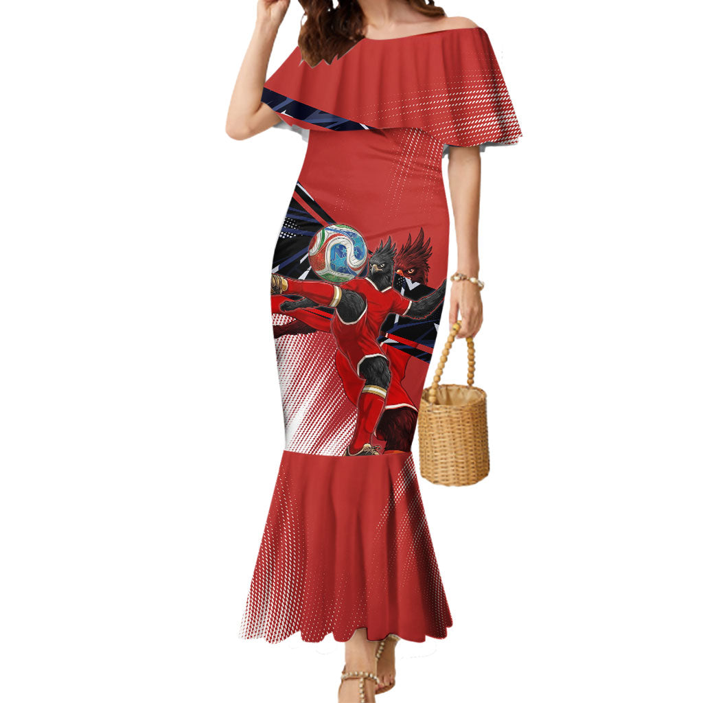 Personalized Panama Football Mermaid Dress Los Canaleros Harpy Eagle Mascot - National Flag Colors