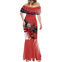 Personalized Panama Football Mermaid Dress Los Canaleros Harpy Eagle Mascot - National Flag Colors