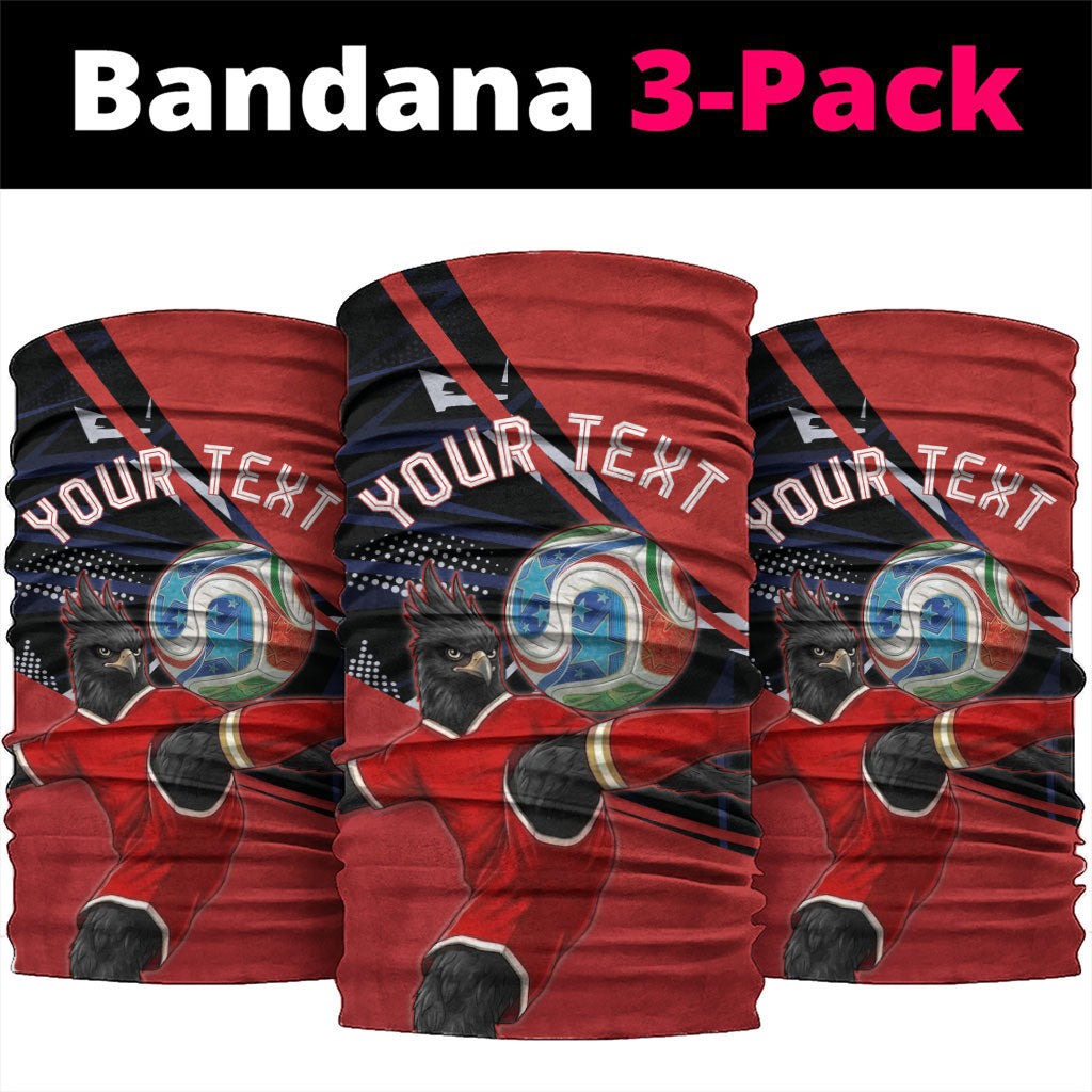 Personalized Panama Football Neck Gaiter Los Canaleros Harpy Eagle Mascot - National Flag Colors