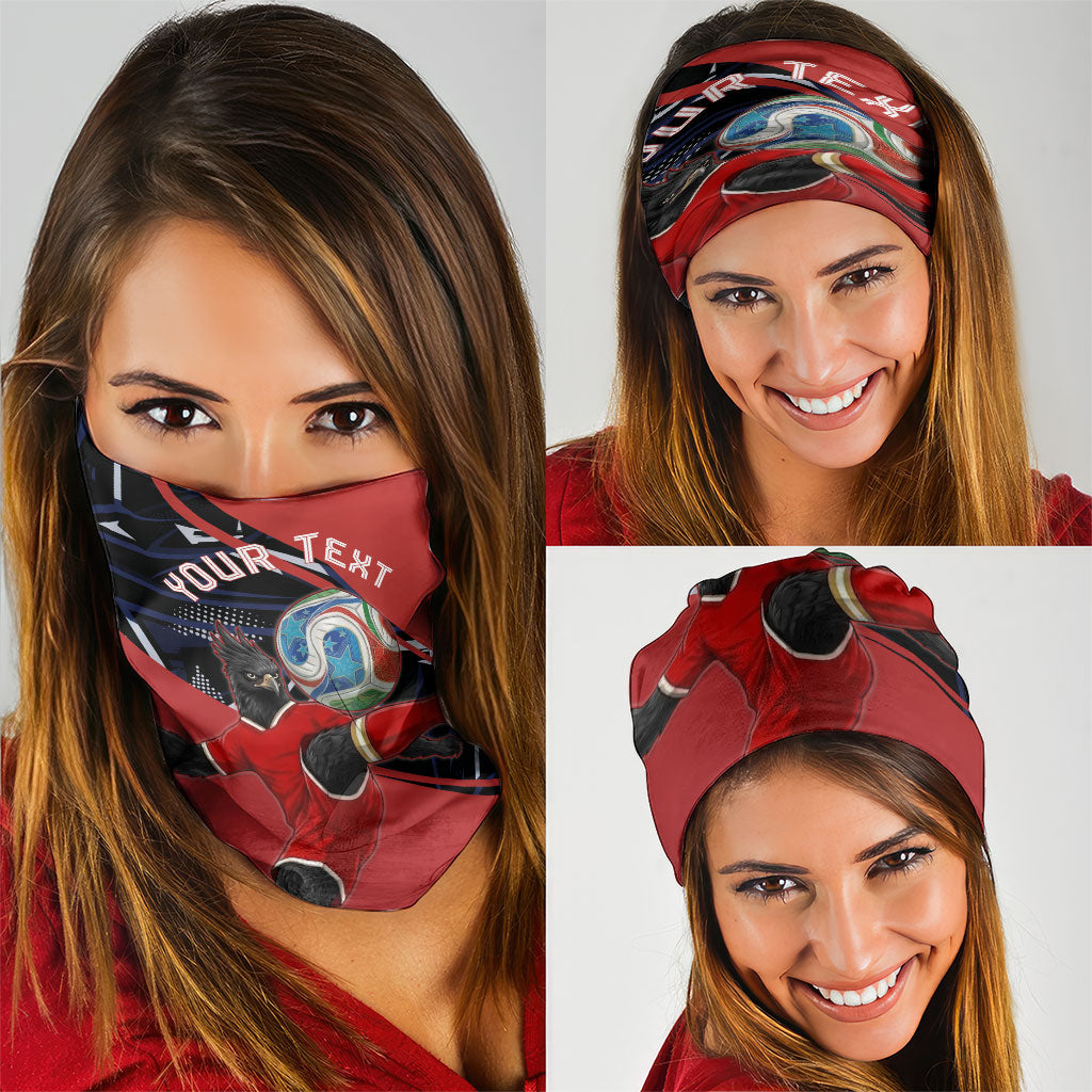 Personalized Panama Football Neck Gaiter Los Canaleros Harpy Eagle Mascot - National Flag Colors