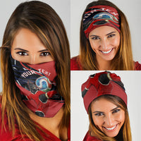 Personalized Panama Football Neck Gaiter Los Canaleros Harpy Eagle Mascot - National Flag Colors