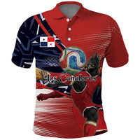 Personalized Panama Football Polo Shirt Los Canaleros Harpy Eagle Mascot - National Flag Colors