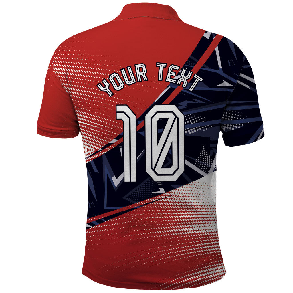 Personalized Panama Football Polo Shirt Los Canaleros Harpy Eagle Mascot - National Flag Colors