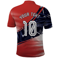 Personalized Panama Football Polo Shirt Los Canaleros Harpy Eagle Mascot - National Flag Colors