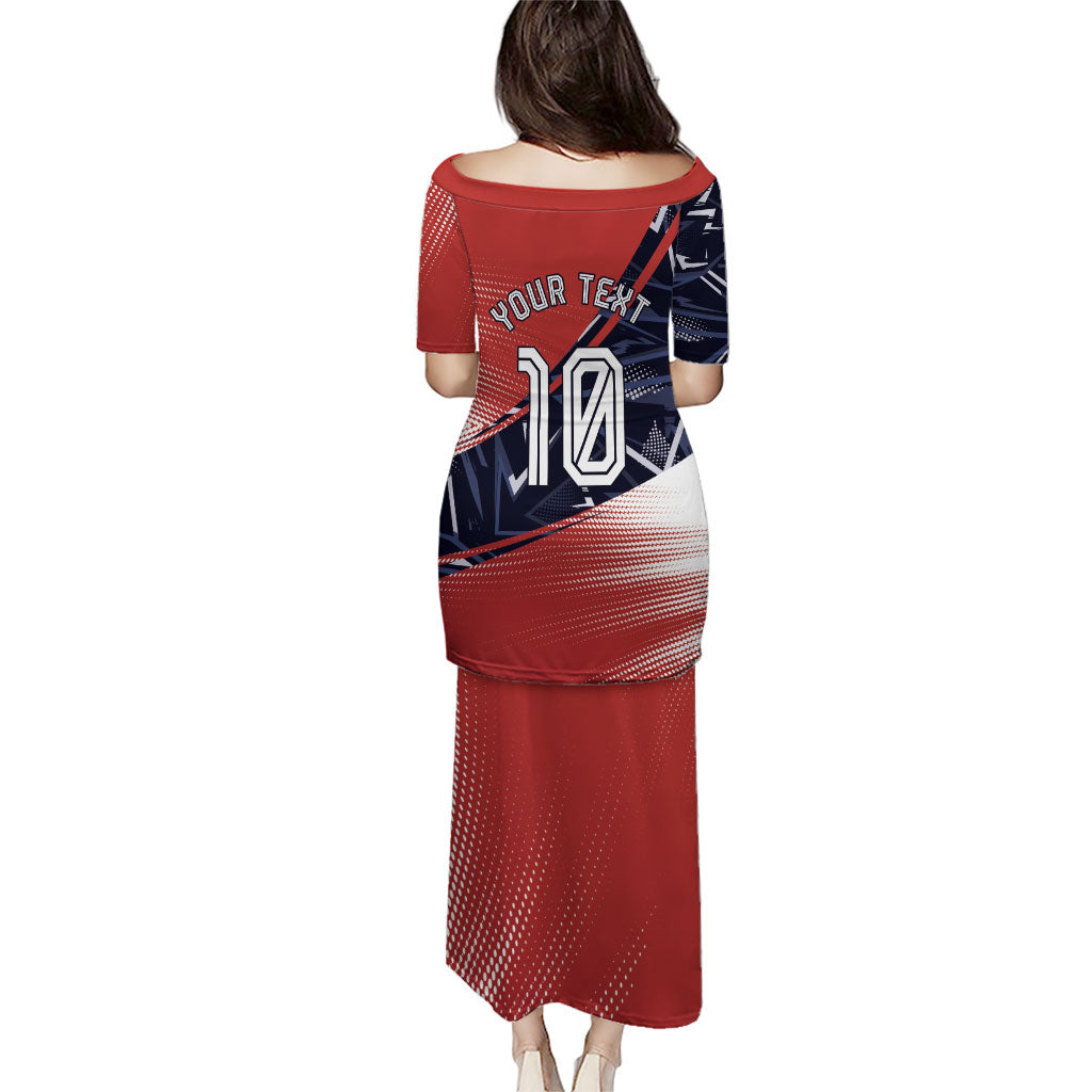 Personalized Panama Football Puletasi Los Canaleros Harpy Eagle Mascot - National Flag Colors