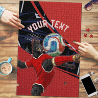Personalized Panama Football Puzzle Los Canaleros Harpy Eagle Mascot - National Flag Colors