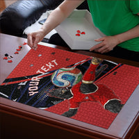 Personalized Panama Football Puzzle Los Canaleros Harpy Eagle Mascot - National Flag Colors