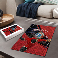 Personalized Panama Football Puzzle Los Canaleros Harpy Eagle Mascot - National Flag Colors