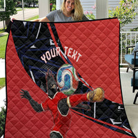 Personalized Panama Football Quilt Los Canaleros Harpy Eagle Mascot - National Flag Colors