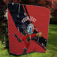 Personalized Panama Football Quilt Los Canaleros Harpy Eagle Mascot - National Flag Colors