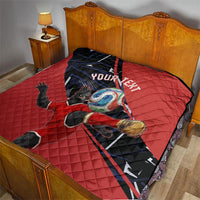 Personalized Panama Football Quilt Los Canaleros Harpy Eagle Mascot - National Flag Colors