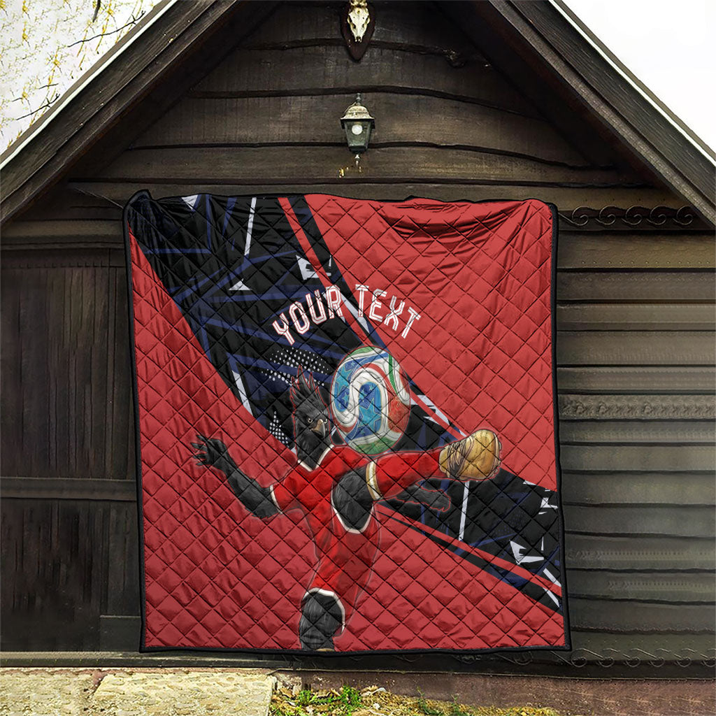 Personalized Panama Football Quilt Los Canaleros Harpy Eagle Mascot - National Flag Colors