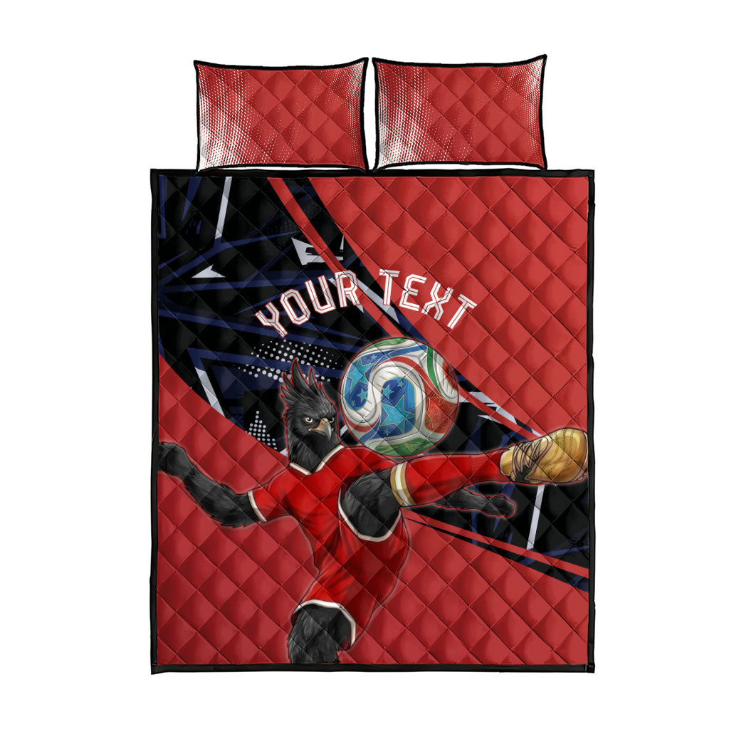 Personalized Panama Football Quilt Bed Set Los Canaleros Harpy Eagle Mascot - National Flag Colors