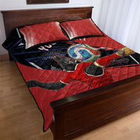 Personalized Panama Football Quilt Bed Set Los Canaleros Harpy Eagle Mascot - National Flag Colors