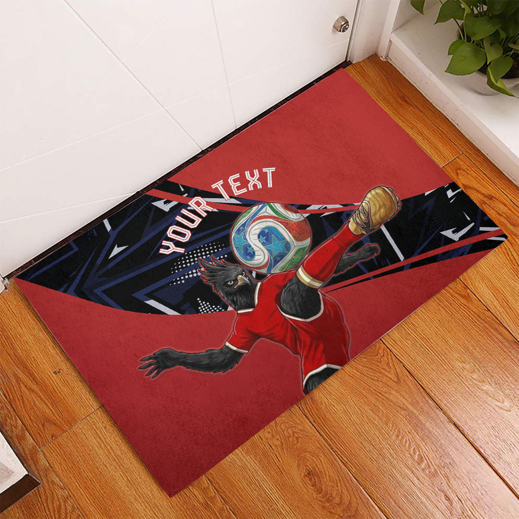Personalized Panama Football Rubber Doormat Los Canaleros Harpy Eagle Mascot - National Flag Colors
